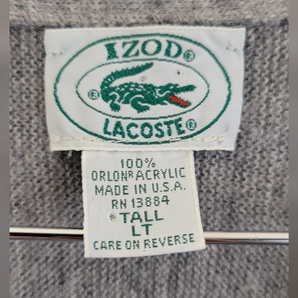 Vintage IZOD Lacoste Cardigan Size Large Tall